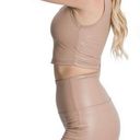 Kimberly Women’s Tan Sexy Biker Short Set Photo 1