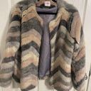 Buddy Love Women's Gray Pink White Faux Fur Coat Photo 0