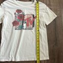 MTV Ivory Graphic Print Floral T Shirt S Tan Photo 4