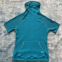 Under Armour  Teal Waffle Knit Half Sleeve Cowl Neck Sweater Women's Large Photo 0