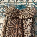 Sans Souci  Women's Strapless Maxi Dress Animal Leopard Print Sheer Brown Medium Photo 2