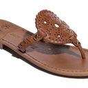 Jack Rogers Georgica Studded Brown Leather Slip On Thong Sandals Photo 0