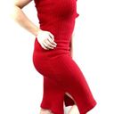 Vintage Naturally Jojo 90s Red Faux Fur Sweater Dress Size Medium Photo 1