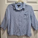 Donna Karan Light Blue Striped Sleep shirt Size L Photo 0