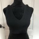 Aerie NWT Offline by  Black Ribbed V-Neck Bralette Crop Top  Support Size Large Photo 0