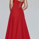 Faviana Red Strapless Prom Dress Photo 1