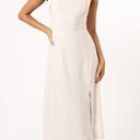 Petal and Pup  Laurel White  Tie Shoulder Side Slit Midi Dress 0 Photo 0