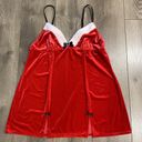 Linea Donatella  Red Baby Doll Velour Christmas Slip Size XL Photo 3