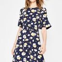 Alexis Boden  Fluted Sleeve Fit-and-Flare Floral Dress in Navy Size US4 Long NWT Photo 2