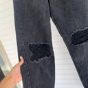 Pretty Little Thing  Black Denim Distressed Mom Jeans Size 2 Photo 4