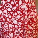 Talbots  Pleated Floral Red & White MIDI Skirt Photo 3