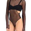 Herve Leger Hervé Léger Sheer Long Sleeve Turtleneck Bra Bodysuit Black Women's Size XXS Photo 0