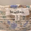 Heartloom Floral Prairie Dress Smocked Tiered Cottagecore White Cream Blue Green M Photo 6