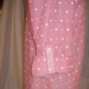 SO Cute Watermelon Pink Polka Dot Button Front Shirt Top Cotton 3/4 Sleeve XL Photo 4