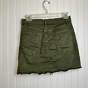 frame denim  Le Mini dark green skirt front slit raw hem size 26 Photo 6