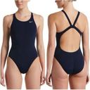 Nike NWT  Hydrastrong Solid Cut-Out
Poly RacerBack One Piece Swimsuit Navy Sz 2 Photo 1