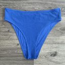 Aerie Crinkle Bikini Set Scoop Cut Out Top High Cut Cheeky Bottom Blue Size XL Photo 7