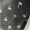 Vtg Y2K Sunny Hawaii Black Satin Palm Tree Embroidered Faux Bamboo Handle Bag Photo 3