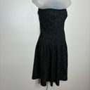 Free People  knit tube top dress black metallic silver fit and flare mini small Photo 6