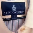 London Fog  Short Trench Womens Coat Sz Med Petite Pale Yellow Contrast Trim Photo 9