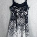 Majora Black White Pattern Vneck Halter Dress Tulle Skirt Liner Size LG Photo 1