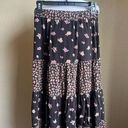 American Eagle Black floral color block maxi skirt | small Photo 0