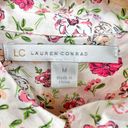 LC Lauren Conrad  MEDIUM Pink Floral Button Up Shirt Long Sleeve 100% Cotton Photo 6