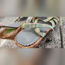 Gap  Vintage Green Blue Plaid Knot Front Sandals Wedges Heels Size 8 Photo 4