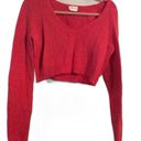 Lovers + Friends Crop red sweater XS womens CUTE stretch long sleeves Revolve  Photo 0