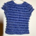 Amy Byer VTG  Eyelash Crop Sweater Crew Neck Pullover Blue Small Photo 3