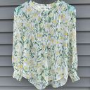 Veronica Beard size 6 Walker Pintucked 100% Silk Sheer Floral Blouse Photo 2