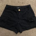 Forever 21 XS Black High Waisted Jean Cargo Pocketed Micro Shorts Photo 0