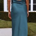 Satin Strapless Dress Blue Photo 1