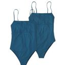 Patagonia  Reversible Sunrise Slider One-Piece Swimsuit Back Tie Wavy Blue M, NWT Photo 4