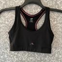 H&M  Sport Athletic Training Black Racerback Sports Bra - Size Small - Pink Trim Photo 0