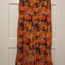 C&C California Women Linen Pants Wide Leg Orange Tropical Multi Color  Size Large Photo 0