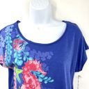 Caribbean Joe Women's Short Sleeve Seahorse Coastal Beach Graphic Top Small Photo 4