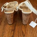 American Eagle  NWT Lace Crochet Canvas Cork Wedge Heeled Platform Sandals Photo 4