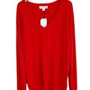 Treasure & Bond NWT  Cashmere Blend V-Neck Sweater in Poppy Red Size Medium Photo 1