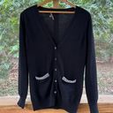 Adrienne Vittadini  Black 100% Cashmere Cardigan Sweater Size M Photo 0