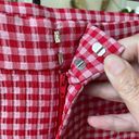 ZARA  Red Pink Gingham Cropped Mini Flare Trouser Pants S Photo 5