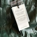 7 For All Mankind NWT  Green Faux Leather Shiny Wide Leg Pant Hunter Green Photo 4