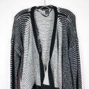 DKNY  Jeans Womens Large Cardigan Sweater Knit Striped Open Waterfall Front DF Photo 4