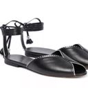 The Row  Charlotte leather flat sandal tie up black size 10 / 40 Photo 0