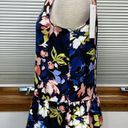 Parker Adyson  NWT Black Blue Floral Sleeveless Peplum Top Size Small Photo 5