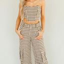 Blue Blush Strapless Gingham Crop Top Photo 0