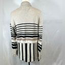 st. john's bay St John’s Bay tan and black striped waterfall cardigan sweater size large Photo 2