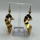 Twisted Golden Copper Toned Hammered Dangle  Earrings Photo 3