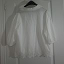 Suzy Shier  white cotton top with eyelet hem size XXL Photo 1