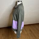 Pact Organic Sweatshirt Womens Medium Green Purple Colorblock Quarter Zip Photo 5